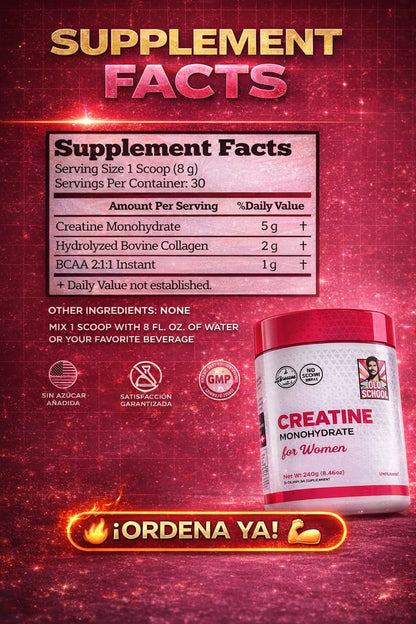 CREATINE FEM POWER+ Monohidrato de Creatina + Colágeno + BCAA 💪 Fuerza · Tonificación · Belleza