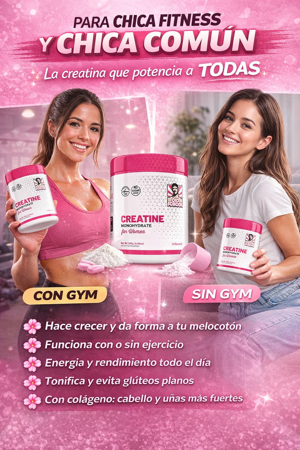 CREATINE FEM POWER+ Monohidrato de Creatina + Colágeno + BCAA 💪 Fuerza · Tonificación · Belleza