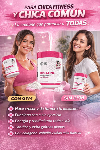 CREATINE FEM POWER+ Monohidrato de Creatina + Colágeno + BCAA 💪 Fuerza · Tonificación · Belleza